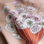 Typoflora Art Tea Towel Pink Cosmos