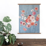 Typoflora Art Tea Towel Blue Dahlia