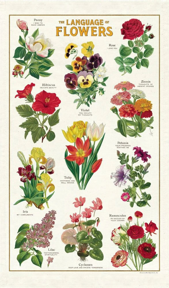 Tea Towel Language of Flowers