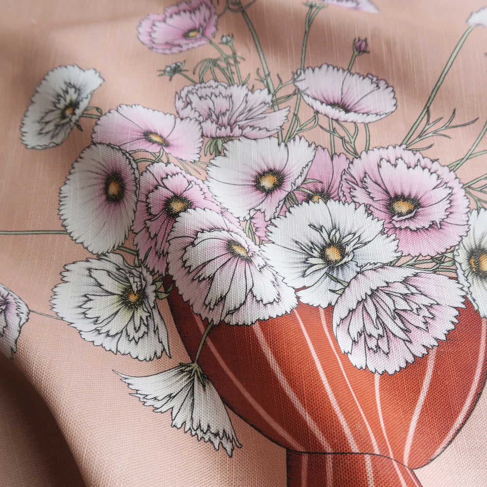 Typoflora Art Tea Towel Pink Cosmos